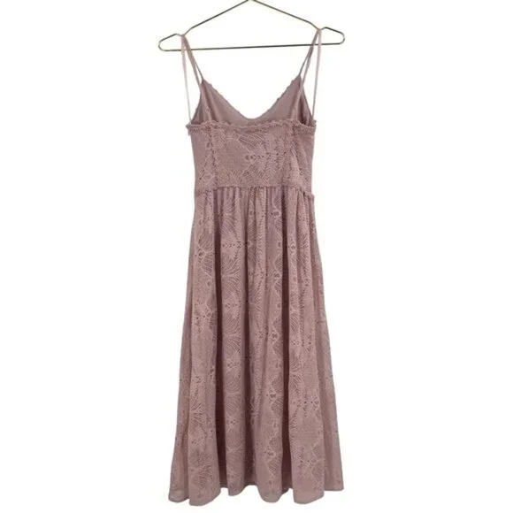 NSR Pink Lace Midi Dress Small - Picture 6 of 8